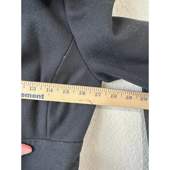 J. Crew Womens Size 4 Black Lady Day Coat Double Breasted Long Wool Peacoat - Picture 6 of 16